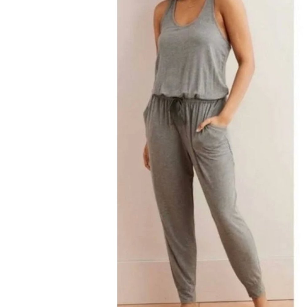 Aerie Gray Racerback Lounge Sleeveless Jumpsuit One Piece